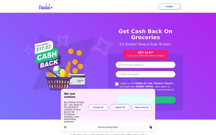 Screenshot of tada.com