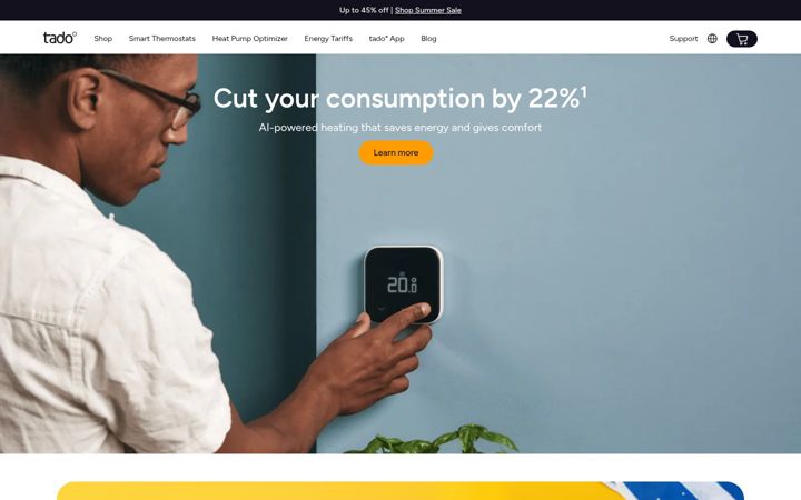 Screenshot von tado.com