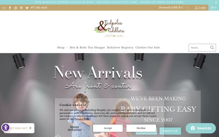 Screenshot of tadpolesandtiddlers.com