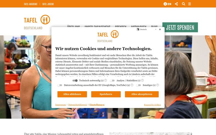 Screenshot of tafel.de