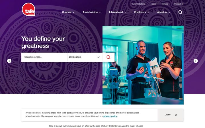 Screenshot of tafeqld.edu.au