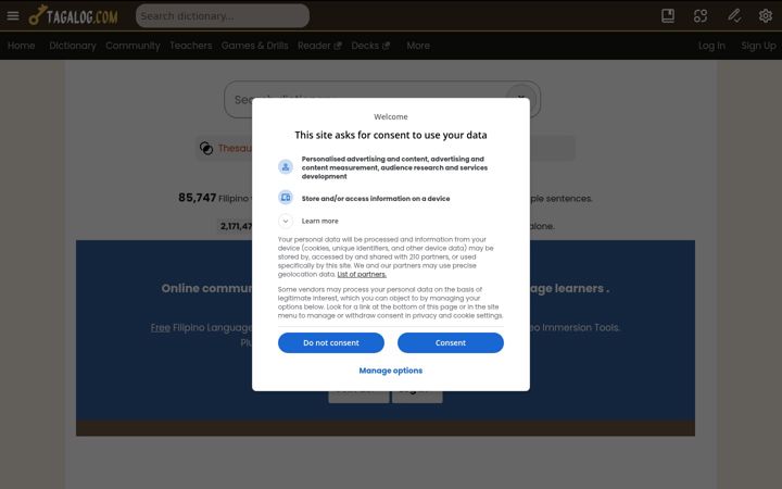 Screenshot di tagalog.com