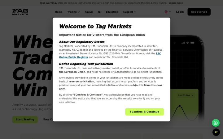 Screenshot of tagmarkets.com