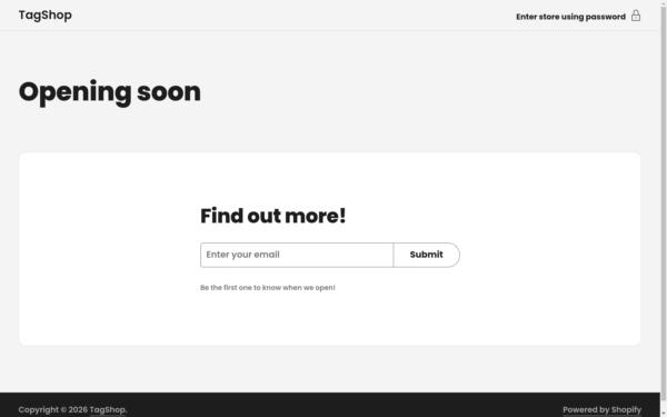 Screenshot von tagshop.co.uk