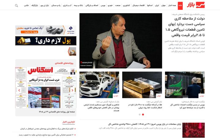 Screenshot van tahlilbazaar.com