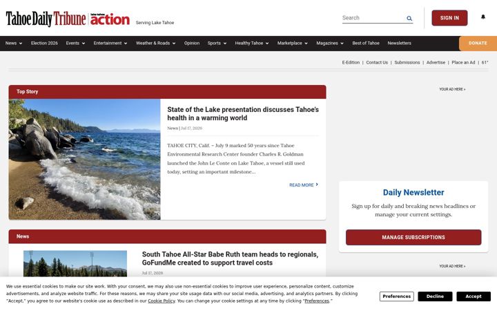 Screenshot of tahoedailytribune.com