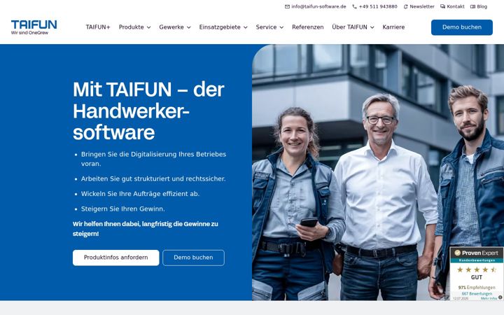 Screenshot of taifun-software.de