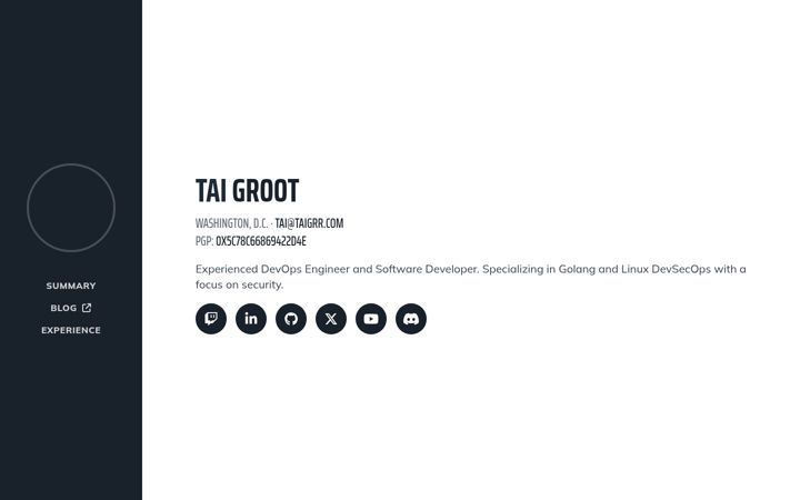 Screenshot of taigrr.com