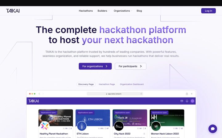 Screenshot of taikai.network