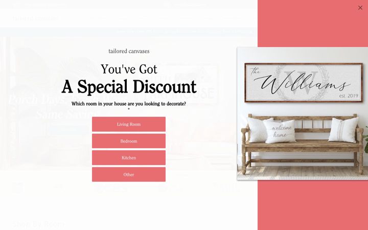 Screenshot von tailoredcanvases.com
