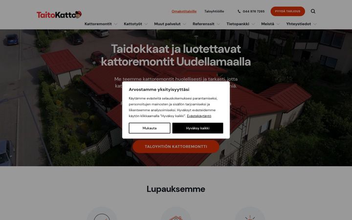 Screenshot of taitokatto.fi