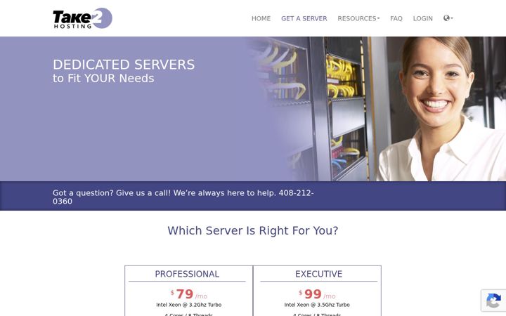 Screenshot of take2hosting.com