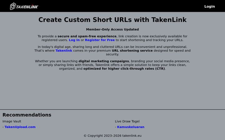 Screenshot of takenlink.eu