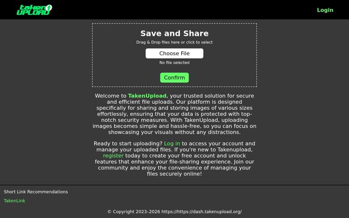 Screenshot of takenupload.com