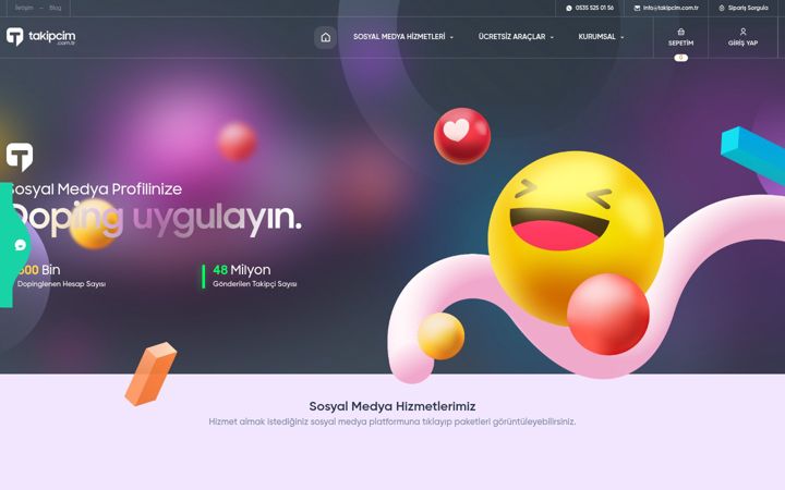 Screenshot of takipcim.com.tr