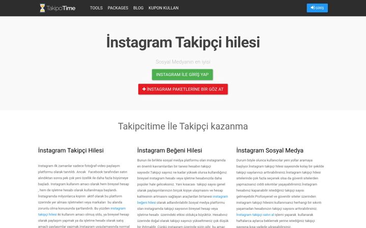 Screenshot of takipcitime.net