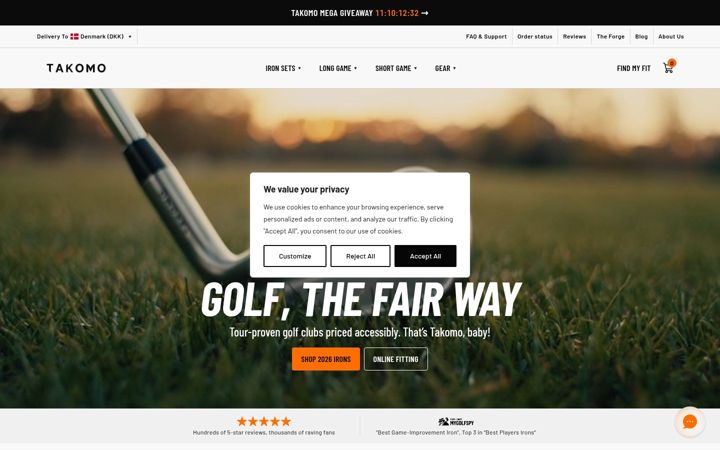 Screenshot of takomogolf.com