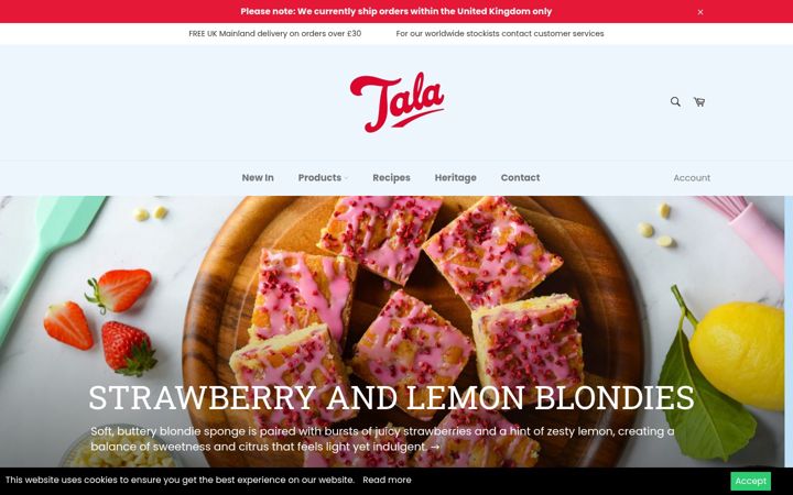 Screenshot of talacooking.com