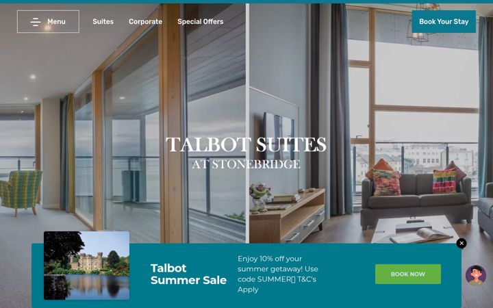 Screenshot of talbotsuites.ie