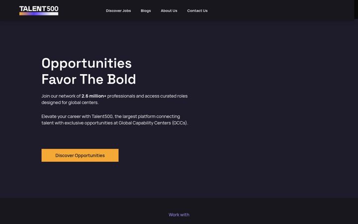 Screenshot of talent500.com