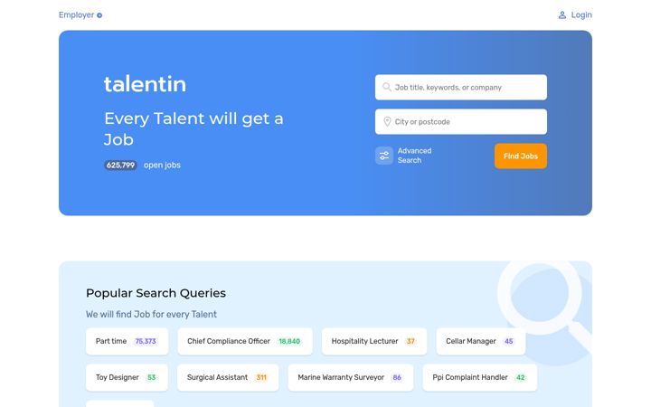 Screenshot of talentin.com