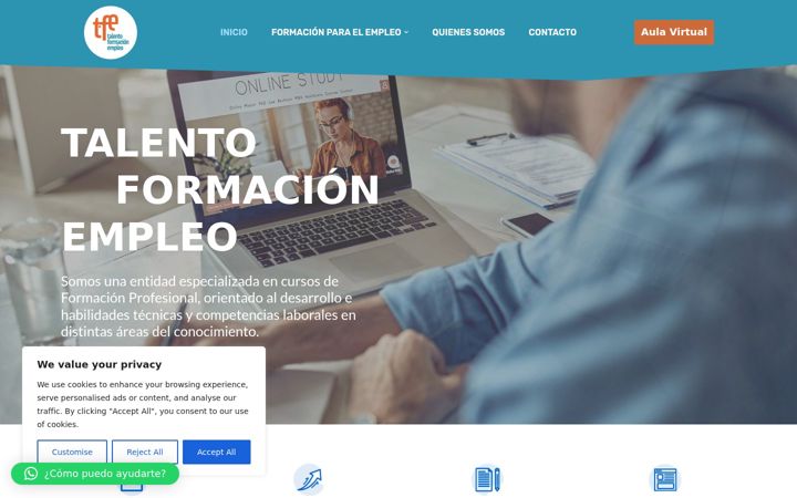 Posnetek zaslona talentoformacionempleo.es