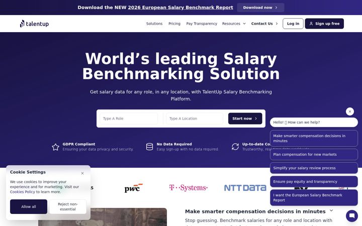 Screenshot of talentup.io