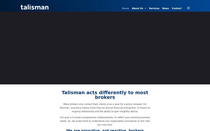 Captura de ecrã de talismaninsurance.co.uk