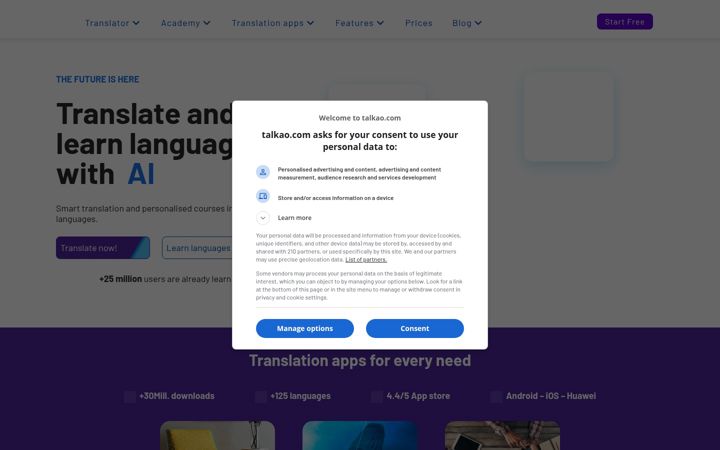 Screenshot of talkao.com
