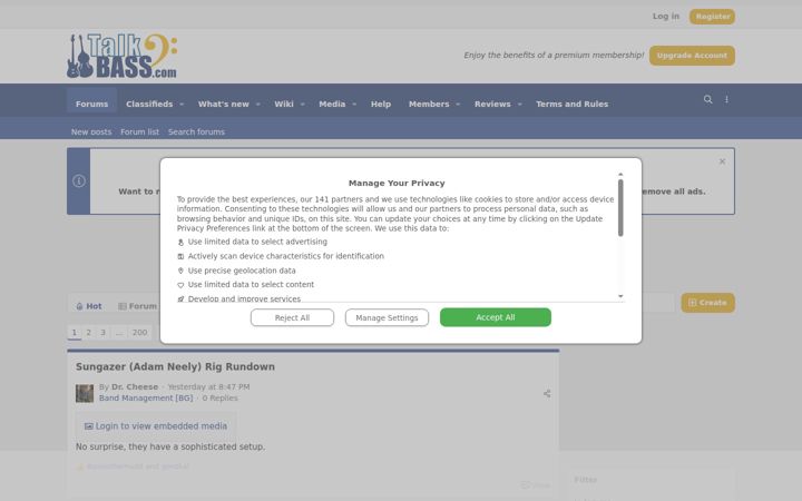 Screenshot του talkbass.com