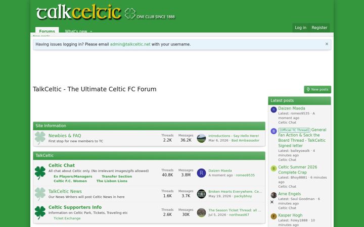 Screenshot of talkceltic.net