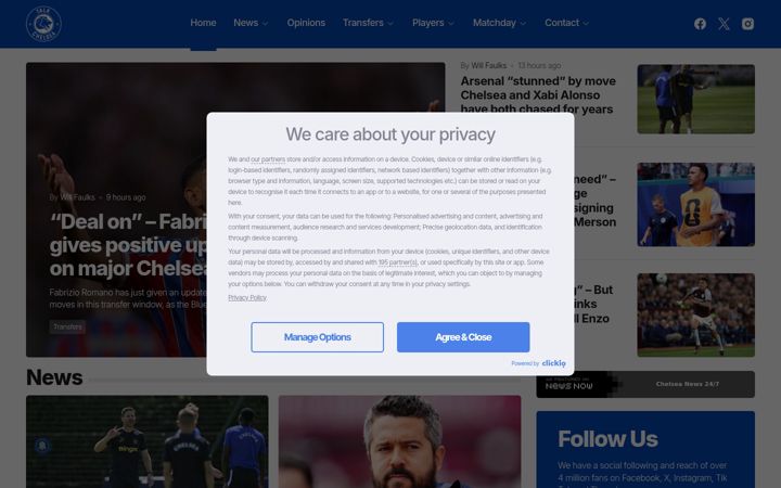 Screenshot of talkchelsea.net
