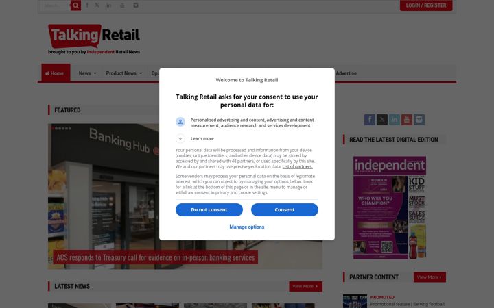 Screenshot of talkingretail.com