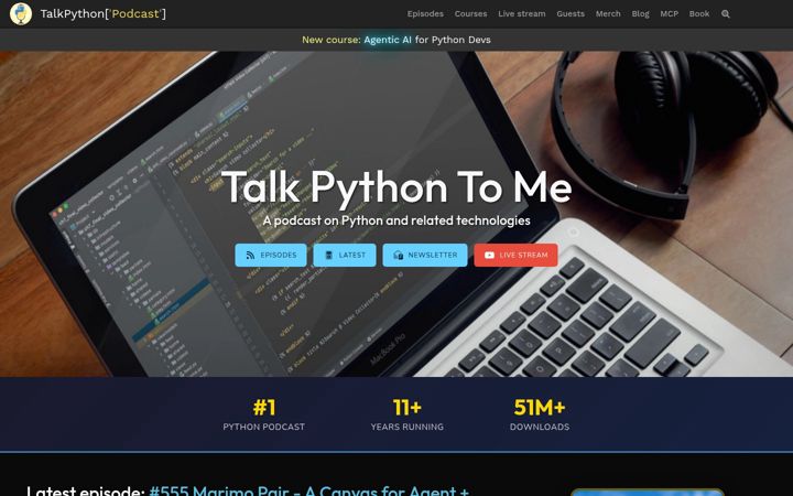 Screenshot of talkpython.fm