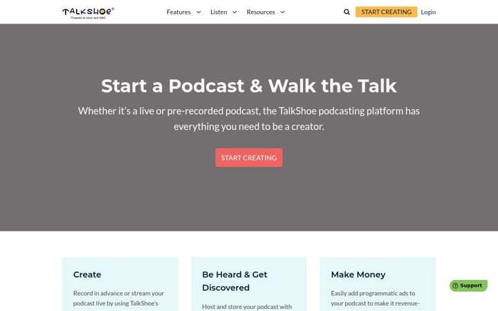 Screenshot ta' talkshoe.com
