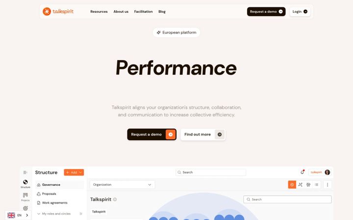 Screenshot of talkspirit.com
