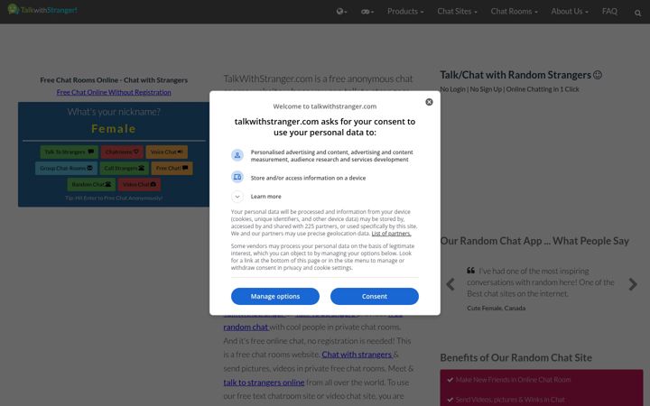Screenshot von talkwithstranger.com