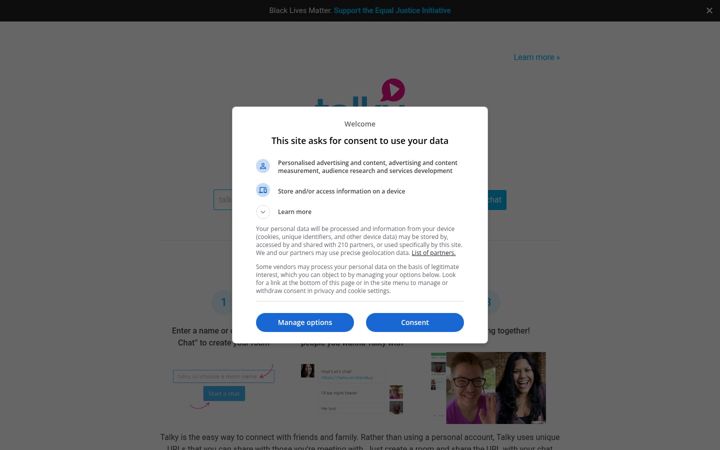 Screenshot of talky.io