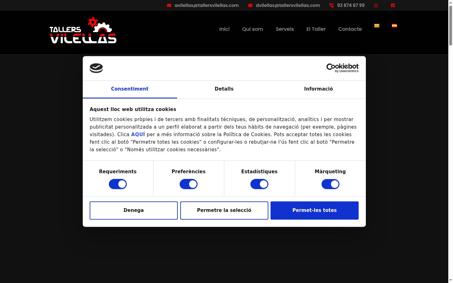 Screenshot of the consent banner shown before any interaction