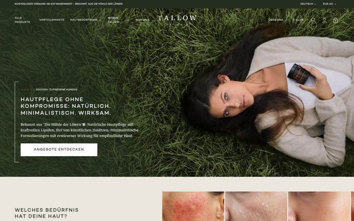 Screenshot of tallows.de
