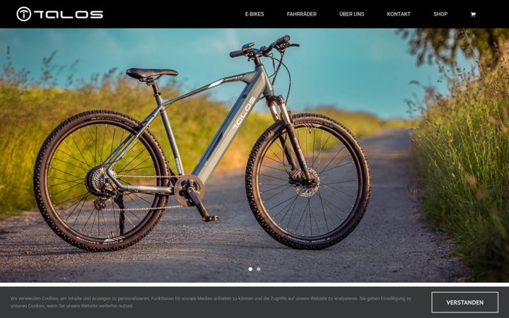 Skärmbild av talos-bikes.de