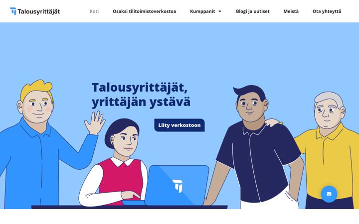 Screenshot van talousyrittajat.fi