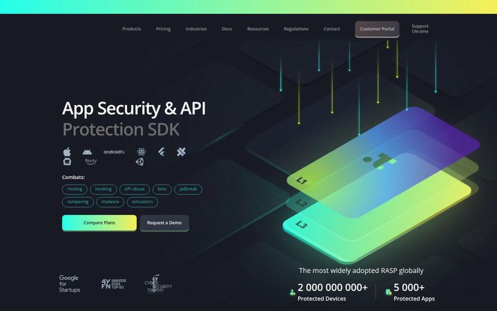 Screenshot of talsec.app
