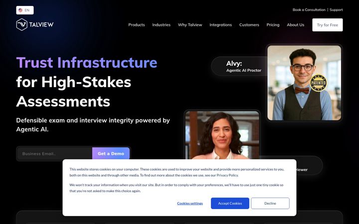 Screenshot of talview.com
