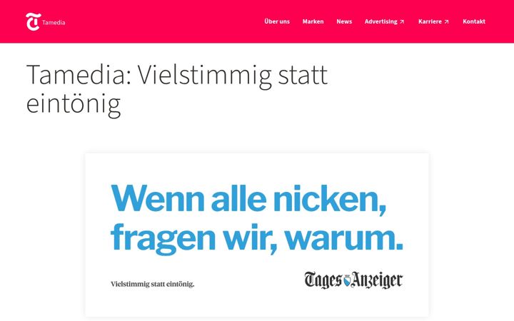 Screenshot of tamedia.ch