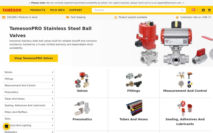 Screenshot of tameson.com