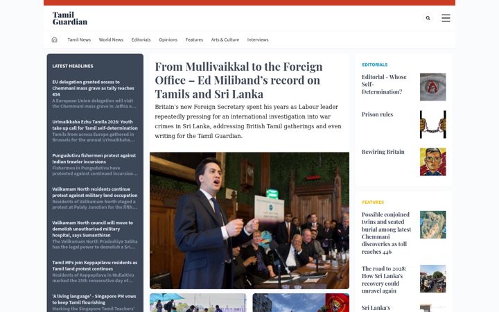 Screenshot of tamilguardian.com