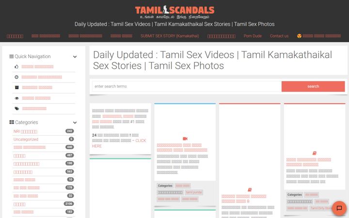 Posnetek zaslona tamilscandals3.com