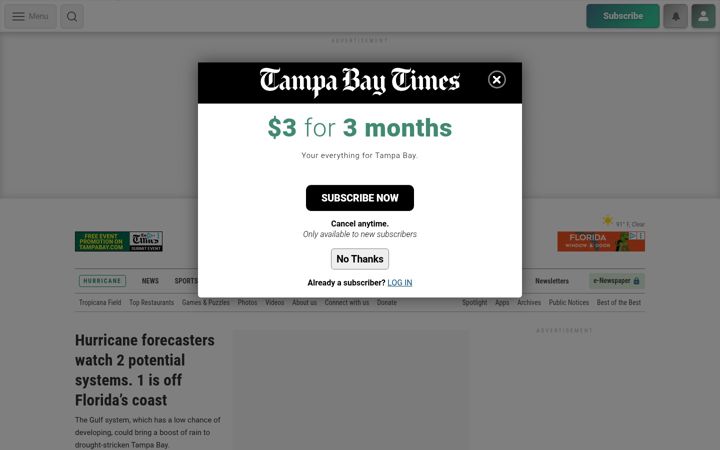 Екранна снимка на tampabay.com
