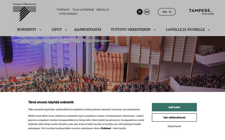 Screenshot van tamperefilharmonia.fi
